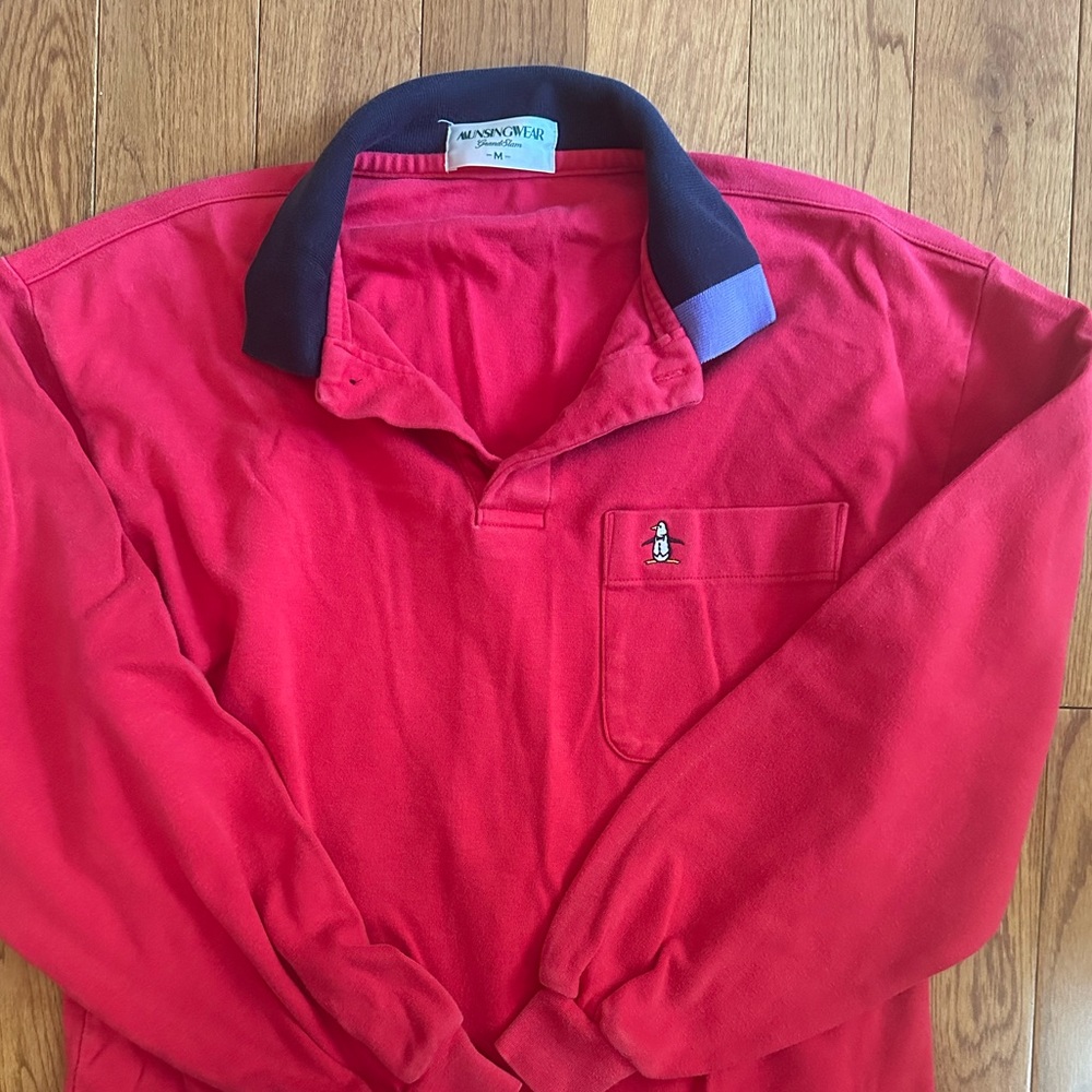 Vintage 90s Munsingwear ‘Grand Slam’ Long Sleeve Polo Shirt - Original Penguin